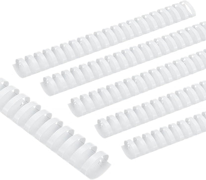 PATIKIL 32mm (1-1/4") Plastic Binding Combs, 50 Pcs 21 Rings Comb Binding Spines 265 Sheet Capacity Letter Size for Binding Paper Sheets Notebook Calendar Picture Album, White