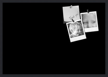 PinPix 40x28 Inch Cork Bulletin Board. This Decorative Framed Pin Board Comes with Solid Black Design and a Satin Black Frame. Ideal for Home Office Decor or Message Board (PinPix-622)