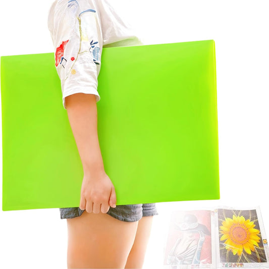 MOTEERLLU A2 Storage Book Suitable for 22x15 inches Diamond Paintings,Diamond Art Kit Storage Container with 30 Pocket Sleeves,Portfolio Folder for Artwork (Green)