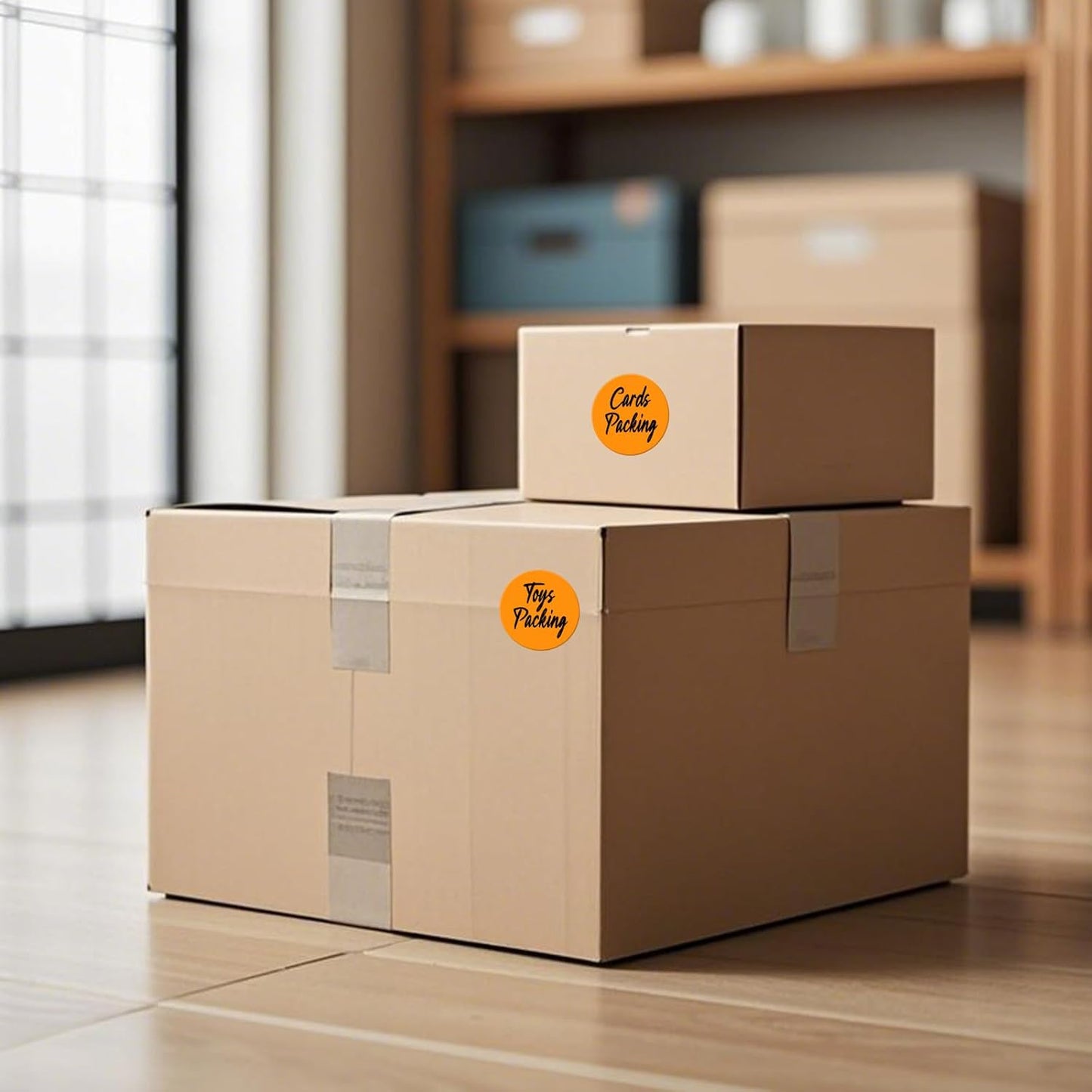 500 PCS Round Stickers 2 Inch Vinyl Orange Dot Sticker Removable Writable Color Coding Circle Colored Labels for Office Inventory Garage Yard Sale Tag