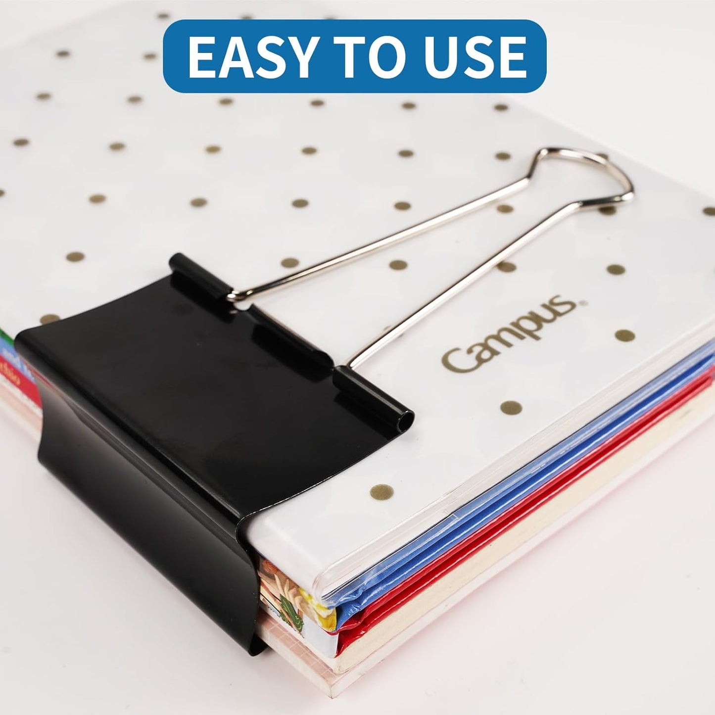 Jumbo Binder Clips 3 Inch - Extra Large Binder Clips 16 Pack, Heavy Duty Office Binder Clips for Paper, Documents, School & Office Supplies (16, 3 inch)