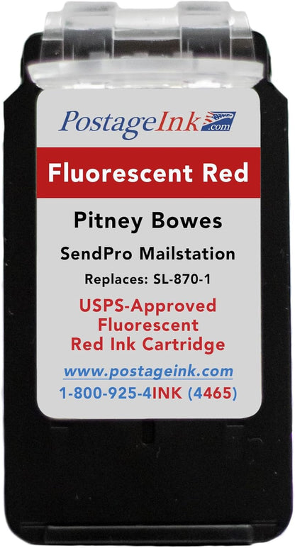 SL-870-1 Red Ink Cartridge for PB SendPro Mailstation (CSD1) Postage Meters, 8ml