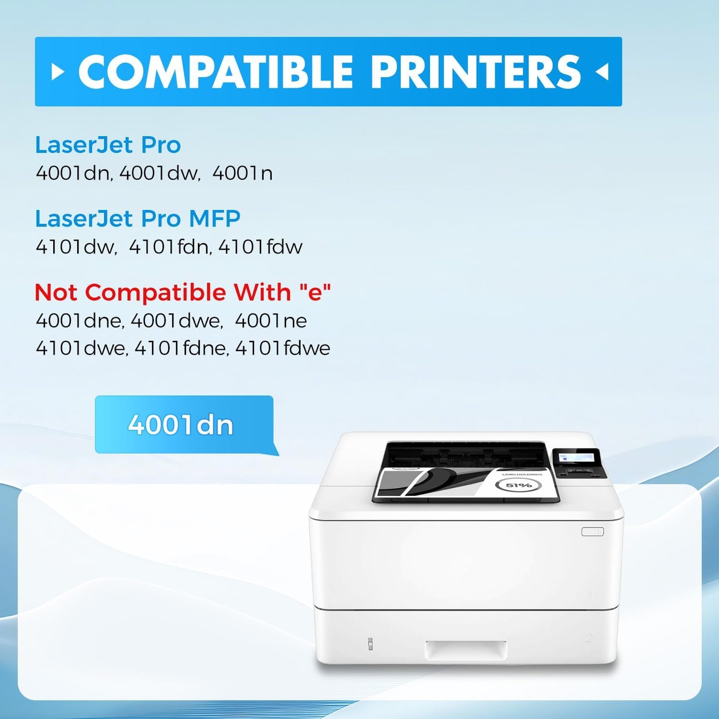 148X Black Toner Cartridge High Yield with chip 2-Pack Replacement for HP 148X W1480X 148A W1480A Compatible with HP LaserJet Pro MFP 4101dw 4101fdn 4101fdw 4001dn 4001dw 4001n Printer Ink 4001 4101 e