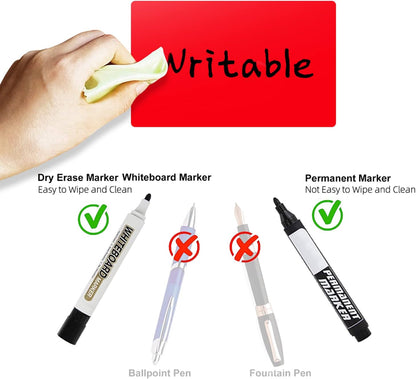 Rectangle Labels Sticker 3×5 Inch Vinyl Floor Stickers Color Coding Name Tags Roll Removable 200 PCS, Red