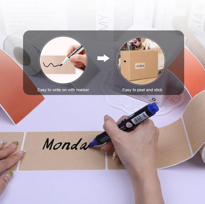 PARLAIM 3 X 5 Inch Rectangle Adhesive Color Coding Stickers,Kraft Rectangle Labels -250 Per Dispenser Box（Kraft ）