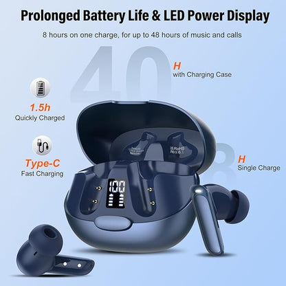 AI Language Translation Earbuds, 3-in-1 Translator Earbuds Real Time with 7 Translation Modes, with Audio and Video Call, 164 Language Bluetooth 5.3 Headphones Translating Device, Dark Blue