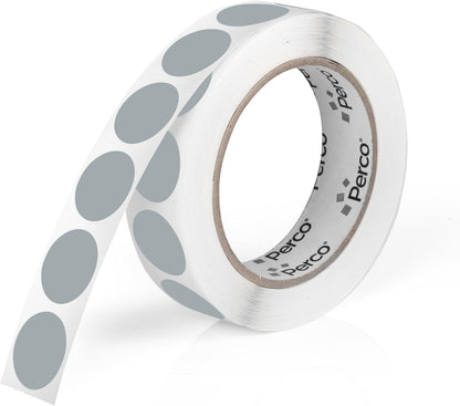 Perco Grey 1-Inch Round Circle Dot Sticker Labels with Easy Peel Perforation - 1,000 Labels per Roll - Strong Adhesion, Vibrant Colors for Organizing, Crafting & More - Made in USA