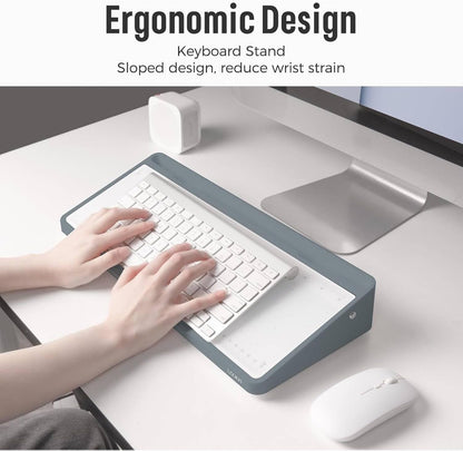 LOUKIN Glass Desktop Whiteboard, 15.3" x 5.6" Dry Erase Desk Board with Dotted and Graduated Surface, Desktop Buddy, Great for Design and Drawing, 3 Markers and 1 Dry Erase Eraser Included (Grey)