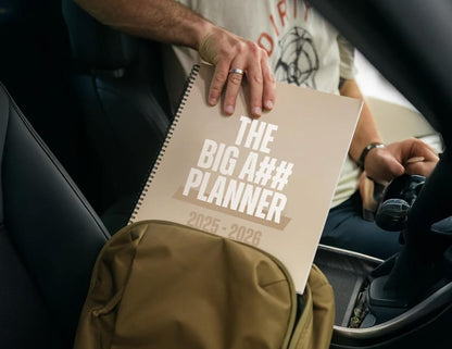 The Big A## Mid-Year Monthly Planner 2025–2026 – Mobile Desktop Calendar – Dry Erase Whiteboard – Fold-Out Design – Marker & Labels Included – 11x14" Expands to 22x14 - Neutral
