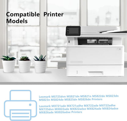 High Yield 58D1H00 Black Toner Cartridge Compatible with Lexmark 58D1H00 58D0HA0 58D0H0G 58D1H0E Toner Cartridge for MS725 MS821 MS822 MS823 MS824 MS825 MS826 MX721 MX722 MX725 MX822 MX824 Printer
