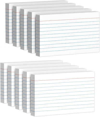 Index Cards 3x5 Inch, 500sheets, Flash Cards,Ruled Lined White Note Cards Paper For Studying, Schools Supplies, College, Office And Home Organization, Note Taking Supplies