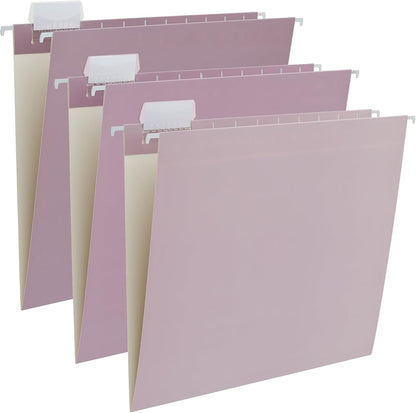Y YOMA 6 Pack Gradient Hanging File Folders Letter Size Decorative Hanging Folder Pretty File Folder Organizer for Filing Cabinet Office Home with 1/5-Cut Adjustable Tabs, Dusty Violet