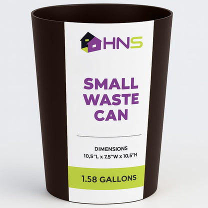 HOLDN’ STORAGE Small Trash Can - 1.58 Gallon Open Top Waste Bin, Compact Waste Can Perfect for Bathroom, Kitchen, Office, Dorm - Durable Garbage Can - Metallic Brown