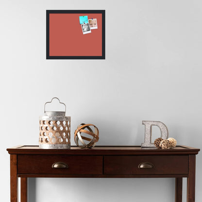 PinPix 16x13 Inch Cork Bulletin Board. This Decorative Framed Pin Board Comes with Crimson Pastel Design and a Satin Black Frame. Ideal for Home Office Decor or Message Board (PinPix-1807)