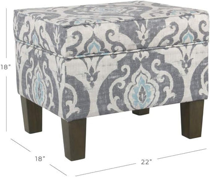 Home Decor | Dinah Collection Modern Storage Ottoman | Ottoman with Storage for Living Room & Bedroom(Blue Slate)