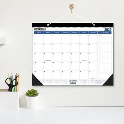 Desk Calendar2026-2027, With 2 sticker, 18 Month Calendar Running to June 2027-22" x 17" Desktop/Wall Monthly Calendar for Homeschool or Office