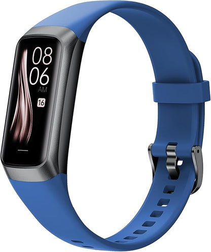 Fitness Tracker Activity Tracker Smart Watch 1.10''AMOLED Touch Color Screen,Smart Watch with 24/7 Blood Oxygen Heart Rate,Sleep Monitor,IP68 Waterproof,Step Counter Health for Women Men (Blue)