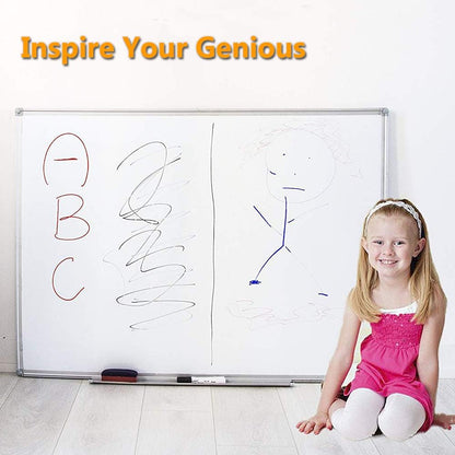 2 Pack 36" x 24" Magnetic Dry Erase Board with Removable Marker Tray| Commercial Quality Wall-Mounted Aluminum Message Presentation White Board for Kids, Students & Teachers