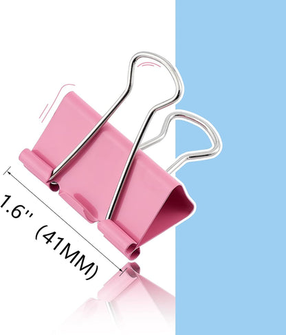 Binder Clips 24 PCS,1.6 in. Clips Office Supplies, Metal Clips, Binder Clip, Paper Clamps, Office Clips, Paper Binder Clips FXJHUDH