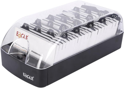 Eagle Business Card Box, Push-Button,Storage up to 550 Cards (Medium)