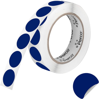 Perco Dark Blue 1-Inch Round Circle Dot Sticker Labels with Removable Adhesive – 1,000 Labels/Roll – Versatile, Vibrant Colors, Reliable Hold, No Residue, Perforated for Convenient Use – Made in USA