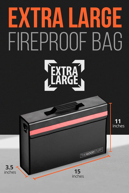 The Good Stuff Fireproof Document Box for Legal Documents, Passports, Cash, and Contracts, 5" x 11" 3.5" / 2000℉ Protect Your Notebooks, Binders, Folders, and Contracts