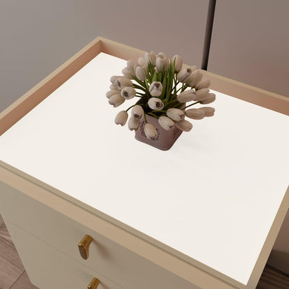 Bedside Table Cover - 17x30 Inch Waterproof Easy to Clean Can Conceal Flaws Protector The Table Top from Scratches Used for Dining (White+White 17x30)