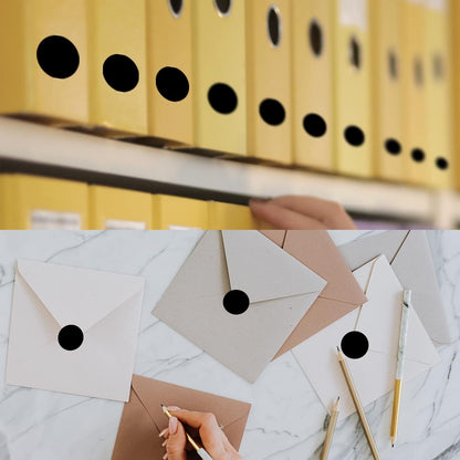 Black Circle Stickers 2000Pcs Dot Stickers, 1 Inch Round Write Coding Labels Can Writing for Family, Office, Student Classroom