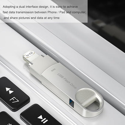 USB 256GB Flash Drive Photo Stick for Phone External Storage DEZOBYTE Compatible for i-Phone Pad Android USB C PC MS02 Silver