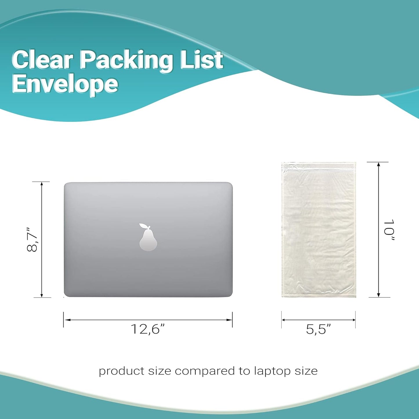 APQ Pack of 1000 Clear Packing List Envelopes 5.5 x 10. Plain Face Shipping mailers 5 1/2 x 10. Self-Sealing envelopes for documents, invoices, Warranty Information. USPS, UPS, FedEx Approved.