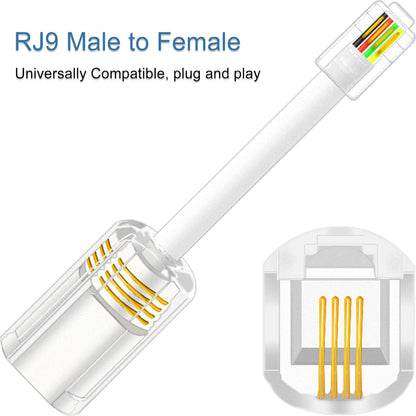 NECABLES 2Pack Phone Cord Detangler for Landline Telephone Handset Cord Detangler for Desk Phone RJ9 4P4C Male to Female White