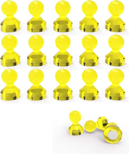 Ant Mag Magnetic Push Pins Strong Push Pin Magnets for Fridge Whiteboards Calendars Maps in School & Office Pack of 18 Yellow