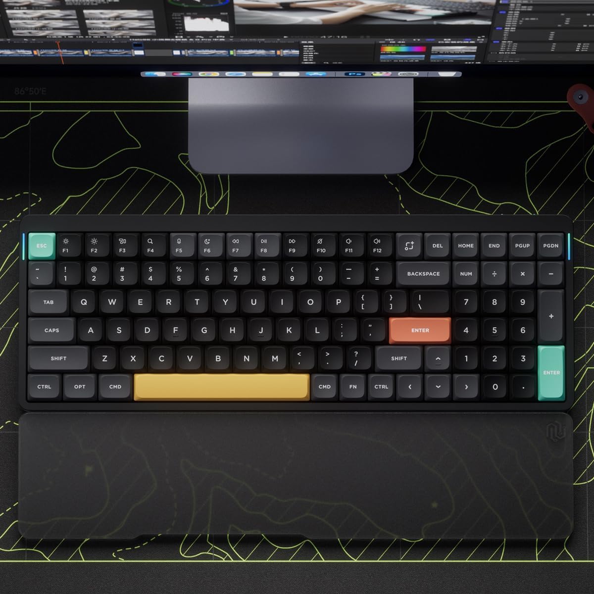 nuphy Air96 V2 Wireless Mechanical Keyboard,100 Keys RGB Backlit Keyboard,Supports Bluetooth 5.1,2.4G and Wired Connection,for PC/Laptop/Windows/Mac -Black Gateron Blue Switch
