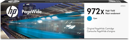 HP 972X PageWide High Yield Cyan Ink Cartridge for HP Printers| Works with Printer Series: PageWide Pro 452, 477, 552dw, 577 | L0R98AN