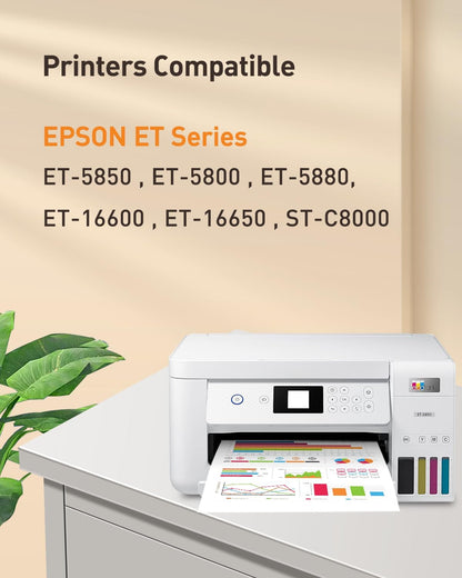 Replacement for 542 Black Ink Pigment Ink Compatible with ET-5880 ET-5850 ET-5150 Work with Ecotank Pro ET-5170 ET-5180 ET-5800 ET-16650 ET-16600 ET5150 ET5170 Printers, 2×140ML