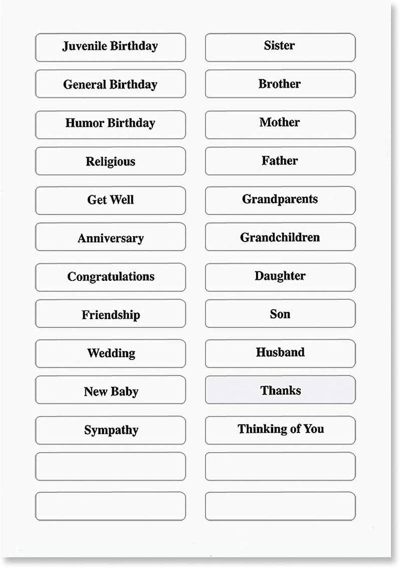 Mary Engelbreit Card Greeting Organizer Box - Stores 140+ cards (not included). 7" x 9" x 9-1/2", Occasion & Recipient Dividers & Labels, Birthday, Get Well, Sympathy etc.