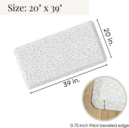 Anti Fatigue Mat by Laurel Lane Co. – Designer Anti Fatigue Mats for Kitchen Floor, Kitchen Mats for Floor, Desk Mat – Cushioned 0.75" Thick – Stain Resistant – Non-Skid Bottom – 20" x 39"