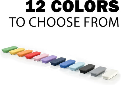 Glassboard Studio Mega Magnets - Neodymium - Heavy Duty, Colorful, Ergonomic, Ideal for Crafting, Quilting, and as Magnetic Knife Holders (12, Steel Gray Bar)