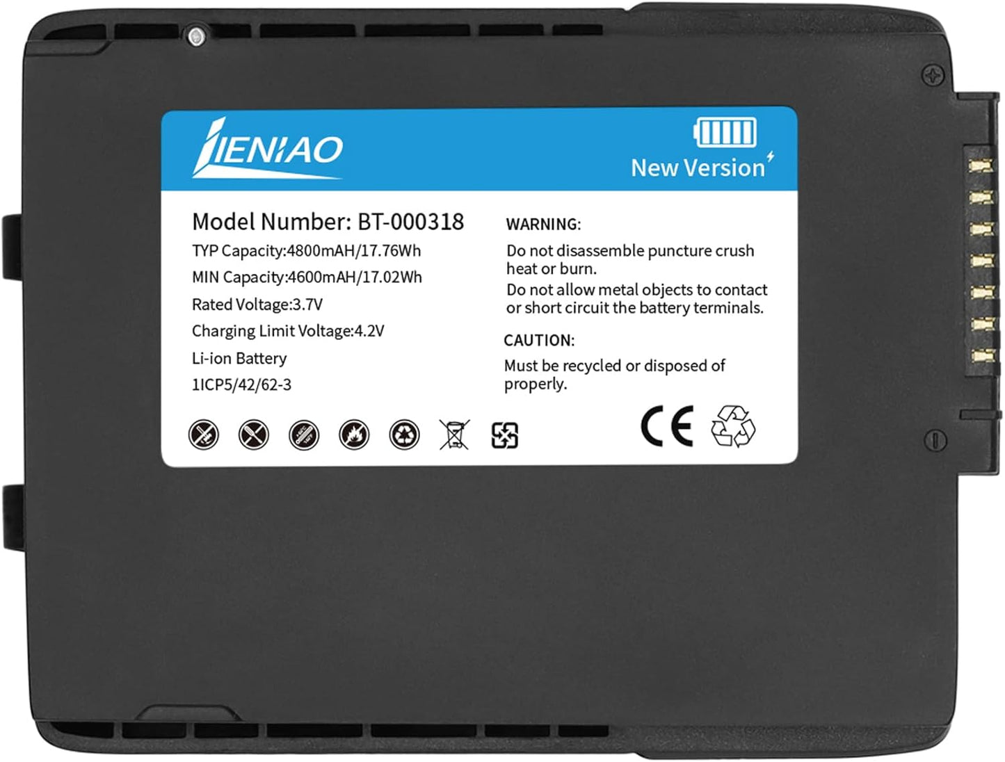 for Zebra Scanner Battery TC77 BT-000318 [New Version 4800mAh] for Zebra TC77 Battery TC70 TC70x TC72 TC75 TC75x TC700H TC700K TC77HL TC720L Barcode Scanner BT-000318-01 (1)