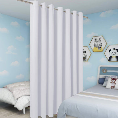 BONZER Extra Wide Room Divider Curtain Screen Partitions Total Privacy Wall Blackout Curtains for Shared Room, 96L x 150W Inch (8L x 12.5W ft), 1 Panel, Greyish White