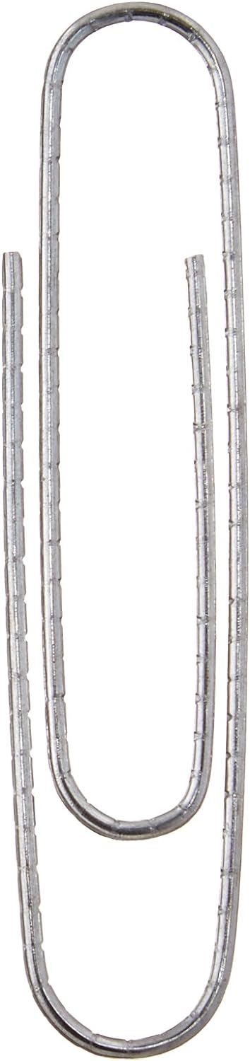 Amazon Basics Jumbo Size Office Paper Clips, Non Skid, 1000 Count (10 Pack of 100), Silver, A7072557