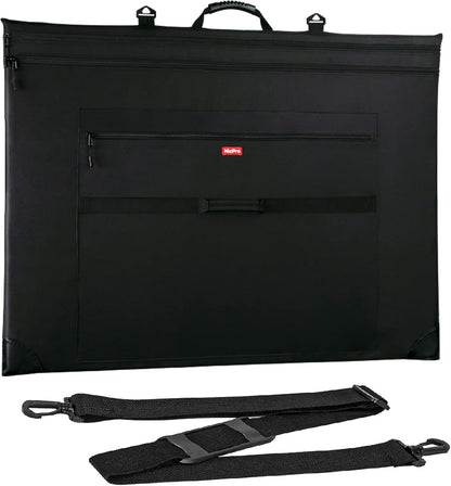 Nicpro Light Weight Art Portfolio Bag, 32 x 42 Extra Large Art Portfolio Case with Detachable Shoulder Strap, Leather Corners, Carrying Storage Case for Artwork, Canvas, Poster, Sketching, and Drawing