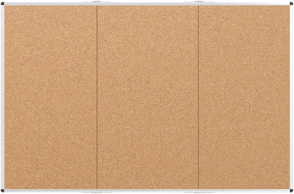VIZ-PRO 96" x 48" Large Cork Bulletin Board, Foldable & Wall-Mounted Notice Pin Board with Silver Aluminum Frame, for School Home Office - 8' x 4' Corkboard