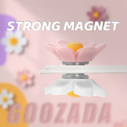 18Pcs Magnets Refrigerator,3 Colors 3D Cute Magnet, Resin Flower Decorative Magnets, Pink Fridge Magnet for Refrigerator Locker Whiteboard Office Kitchen(9 Small+9 Medium)