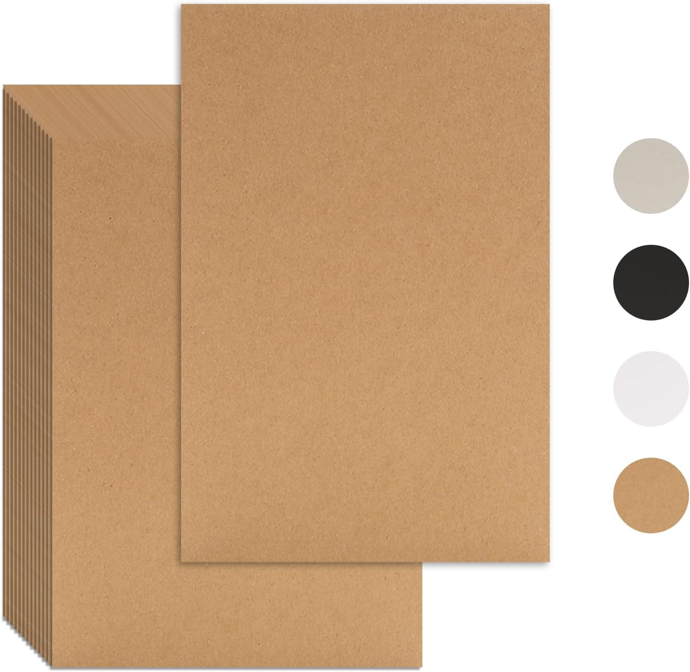 25 Pcs Book Board, Binder Board, Cover Board, Heavy Duty Chipboard for Book Binding, DIY Cardboard (Brown, A5 80PT)