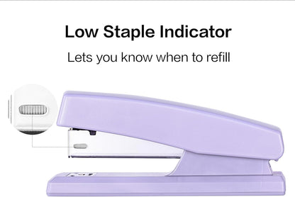 Deli Stapler, Desktop Staplers with 640 Staples, Office Stapler, 25 Sheet Capacity, Purple