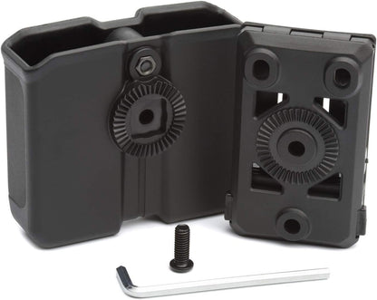 OWB Polymer Double Magazine Holster Ambidextrous Carrier, Fits 9mm/.40 Calibers Double Stack Magazines of Glock, S&W, Sig Sauer, Springfield, Taurus, Beretta, Ruger, Walther, Canik, Colt, CZ, H&K