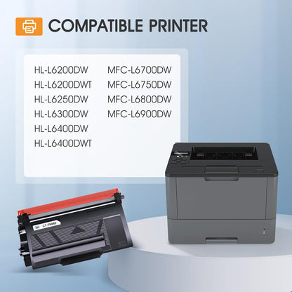 TN880 TN-880 TN 880 Toner Cartridge 2-Pack Compatible for Brother TN880 Super High Yield Black Toner Cartridge for Brother HL-L6200DW L6200DWT L6400DW L6400DWT MFC-L6700DW L6800DW L6900DW Printer