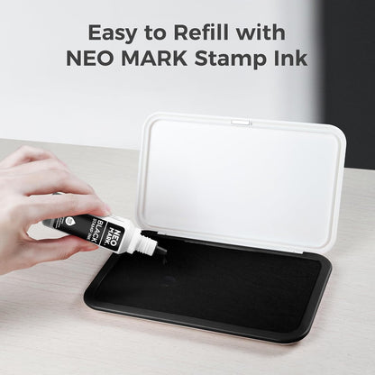 Large Stamp Pad - 3.50"x 6.25", Magnetic Lid, Premium Quality Felt Stamp Pad (Black)