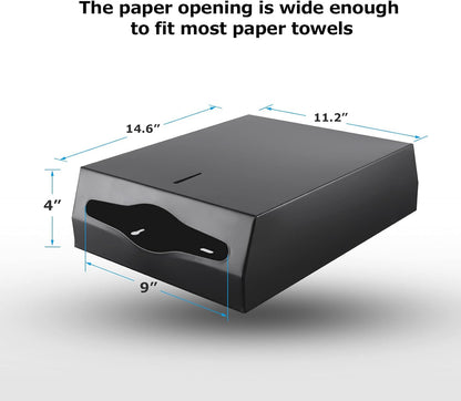 Paper Towel Dispenser Wall Mount Commercial c fold Multifold Trifold, Touchless Hand Towel Dispenser with Lock, (Matte Black)